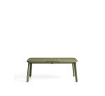 Izola extendable outdoor table in aluminium with green finish 185 (235) x 100cm