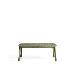 Izola extendable outdoor table in aluminium with green finish 185 (235) x 100cm