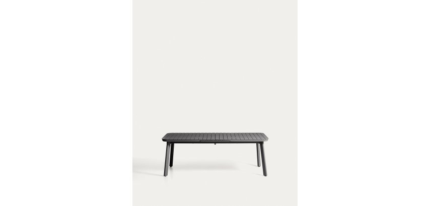 Izola extendable outdoor table in aluminium with graphite finish 220 (280) x 100cm