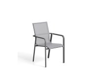 Canea stackable outdoor chair in grey texteline and graphite aluminium