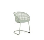 Tenaro green plastic outdoor chair with steel structure