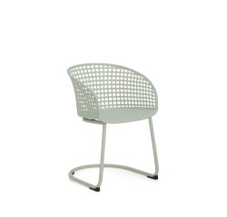 Chaise d’extérieur Tenaro en plastique avec structure en acier vert