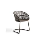 DE_Chaise d’extérieur Tenaro en plastique avec structure en acier marron