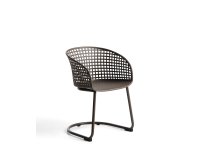 Tenaro brown plastic outdoor chair with steel structure