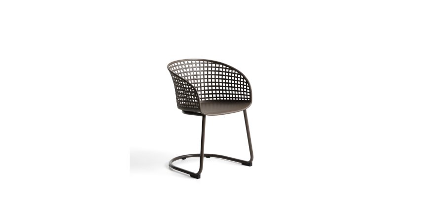 Tenaro brown plastic outdoor chair with steel structure