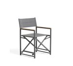 Tisno outdoor folding chair in graphite aluminium and grey texteline