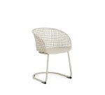 DE_Chaise d’extérieur Tenaro en plastique avec structure en acier beige