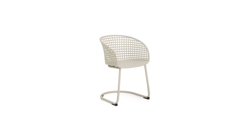 Tenaro beige plastic outdoor chair with steel structure