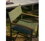 DE_Chaise pliable d’extérieur Tisno en aluminium vert et textilène vert