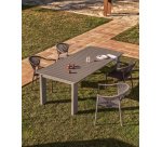 Table extensible Livorno en aluminium taupe 233(350) x 100 cm