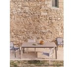 Table extensible Brela en aluminium taupe 205(287) x 100 cm