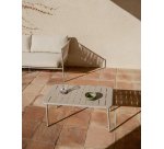 Tavolo da esterno Zivia in acciaio zincato color tortora 90 x 50 cm