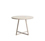 Tella round table in taupe galvanised steel with beige tiles Ø120cm