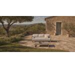 Nerano set with 3-seater sofa and coffee table in taupe aluminium