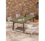 Tavolo allungabile da esterno Izola in alluminio con finitura verde 220 (280) x 100 cm