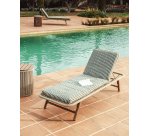 Coussin pour bain de soleil Dirome 100 % PET rayures vertes 50 x 175 cm