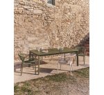 Table extensible Brela en aluminium vert 205(287) x 100 cm