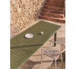 Table extensible Brela en aluminium vert 205(287) x 100 cm
