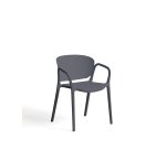 Chaise empilable d’extérieur Ania gris foncé