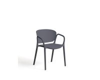Ania stackable outdoor chair in dark grey