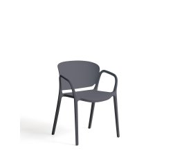 Chaise empilable d’extérieur Ania gris foncé