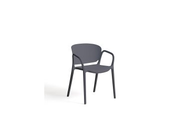 Ania stackable outdoor chair in dark grey