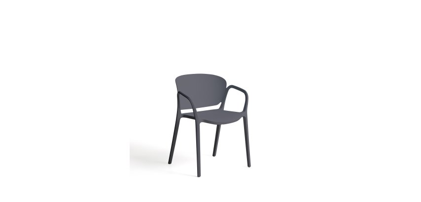 DE_Chaise empilable d’extérieur Ania gris foncé