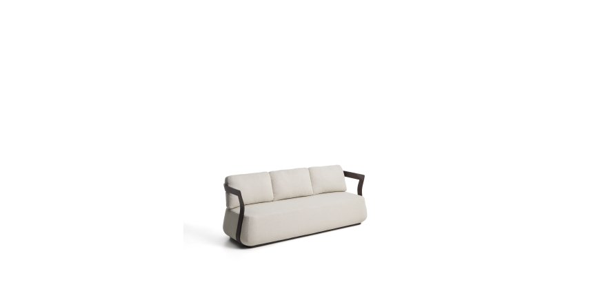 DE_Canapé Tamaris 3 places en aluminium marron 217 cm