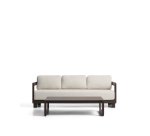 Ensemble Nerano canapé 3 places et table basse en aluminium marron