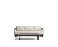 Ensemble Nerano canapé 3 places et table basse en aluminium marron