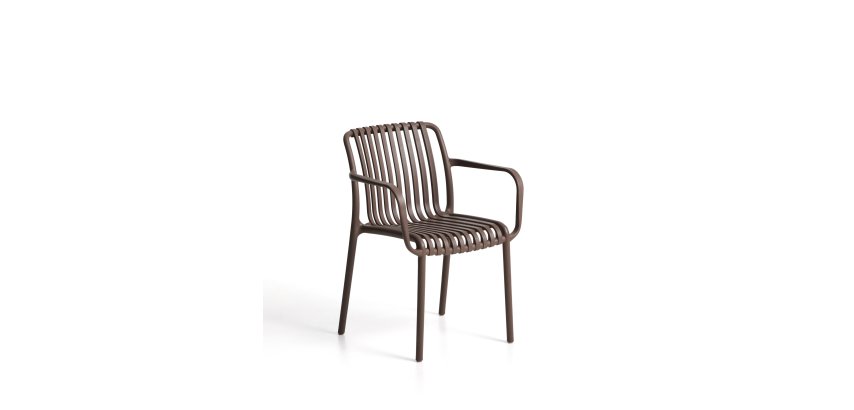 Isabellini stackable outdoor chair in brown
