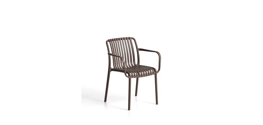 DE_Chaise empilable d’extérieur Isabellini marron