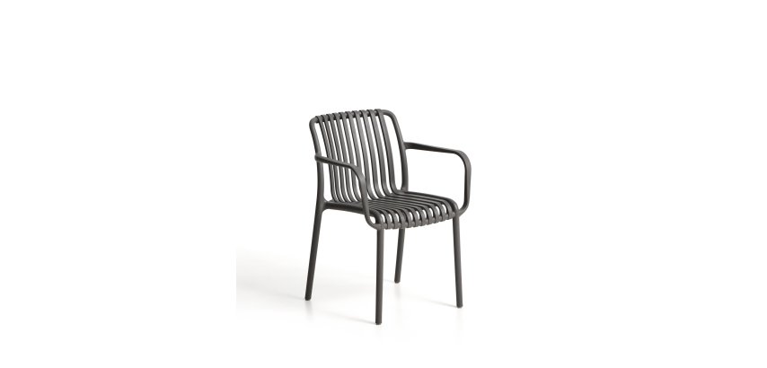 DE_Chaise empilable d’extérieur Isabellini graphite