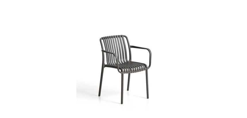 DE_Chaise empilable d’extérieur Isabellini graphite