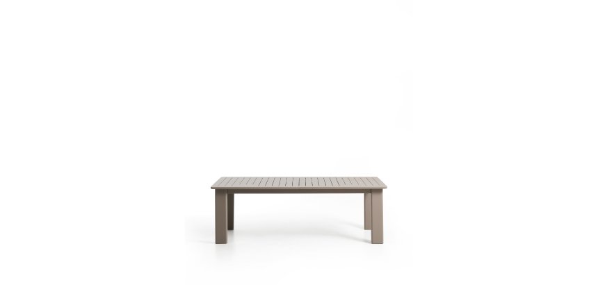 Table extensible Livorno en aluminium taupe 233(350) x 100 cm