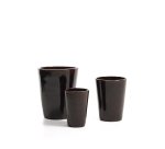Rotja set of 3 terracotta planters with glazed garnet finish Ø 26 / 35 / 47 cm