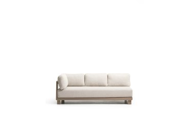 Nerano 3-seater sofa in taupe aluminium 208 cm