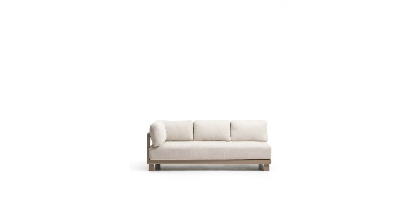Canapé Nerano 3 places en aluminium taupe 208 cm