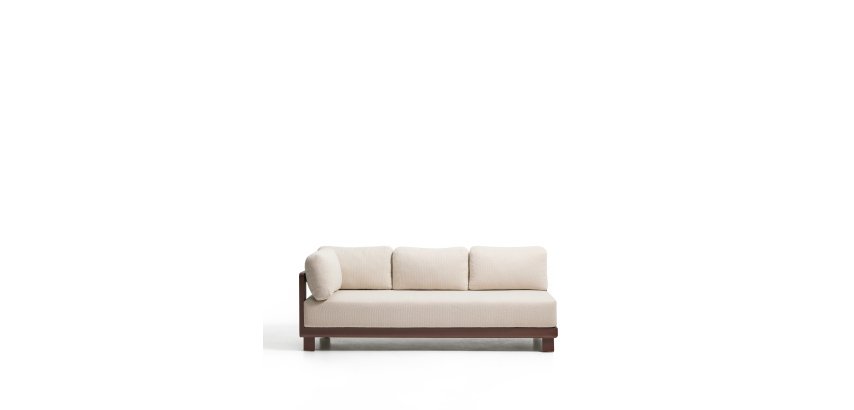 Canapé Nerano 3 places en aluminium marron 208 cm