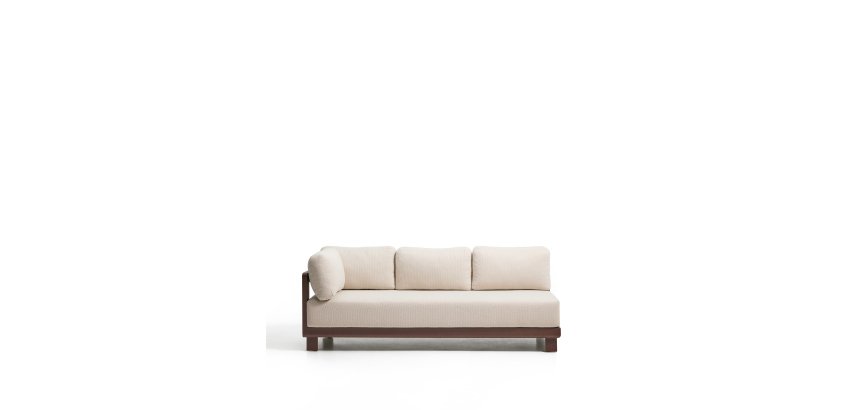 Canapé Nerano 3 places en aluminium marron 208 cm