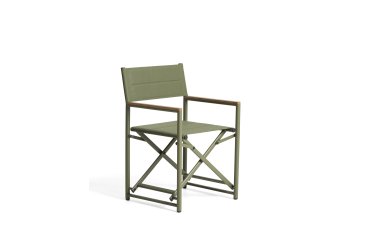 Tisno outdoor folding chair in green aluminium and green texteline