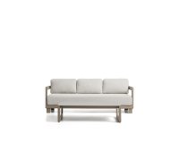 Nerano set with 3-seater sofa and coffee table in taupe aluminium