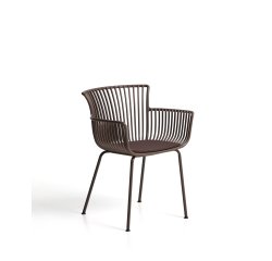 DE_Chaise d’extérieur Surpika avec pieds en acier marron