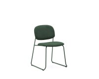 Sedia impilabile Meli in ciniglia verde e gambe in metallo verde FSC Mix Credit