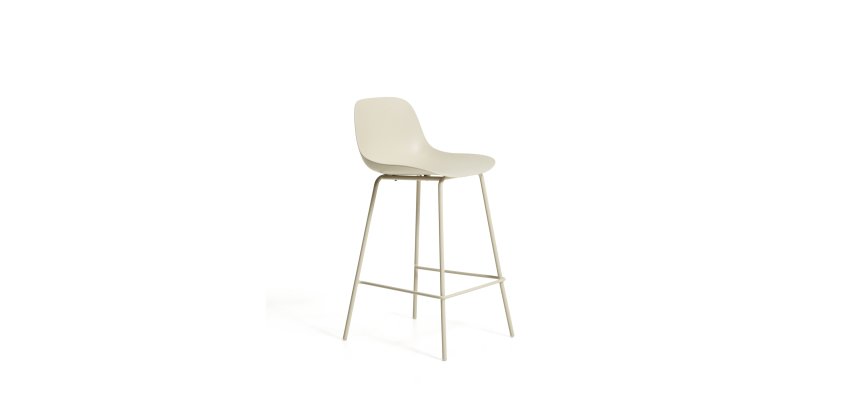 Tabouret Altea beige avec pieds en acier finition beige 65 cm