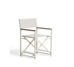 Chaise pliable d’extérieur Tisno en aluminium taupe et textilène taupe