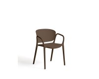 Ania stackable outdoor chair in dark brown