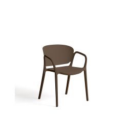 Chaise empilable d’extérieur Ania marron foncé