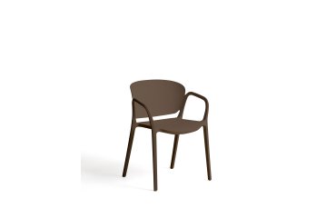Chaise empilable d’extérieur Ania marron foncé