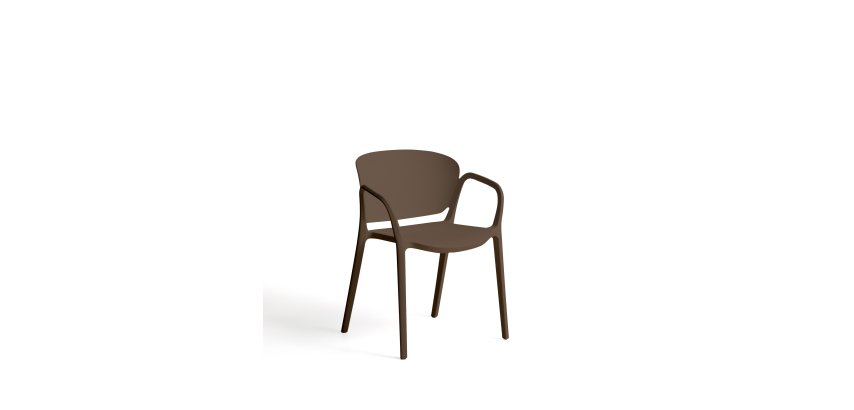 Ania stackable outdoor chair in dark brown